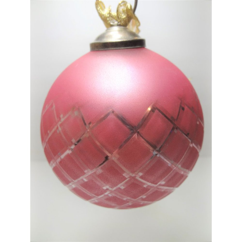 Kugel German Style Pink Glass Christmas Ornament